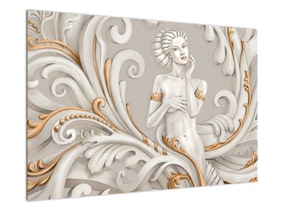 Tablou - Imagine a zeiței într-un fundal ornamental