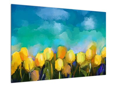 Obraz żółtych tulipanów