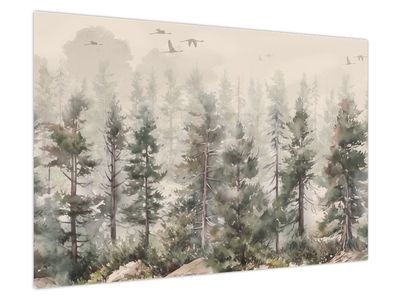 Obraz - Pine forest I., aquarel