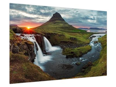 Obraz - Kirkjufell o zachodzie słońca