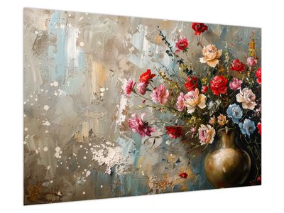 Bild auf Leinwand - Vase mit Blumen