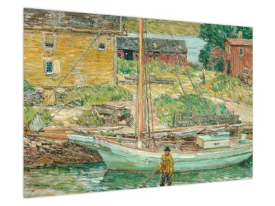 Bild auf Leinwand - Childe Hassam, Oyster Sloop, Cos Cob, Reproduktionen