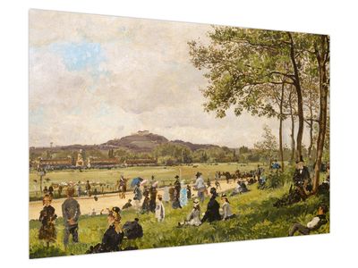 Bild auf Leinwand - French 19th Century, Race Course at Longchamps, Reproduktionen