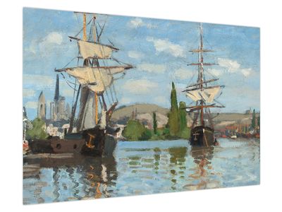 Obraz - Claude Monet, Ships Riding on the Seine at Rouen, reprodukcia