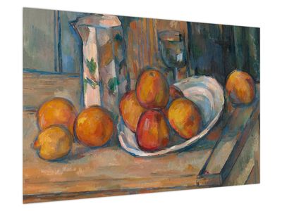 Obraz - Paul Cézanne, Still Life with Milk Jug and Fruit, reprodukce