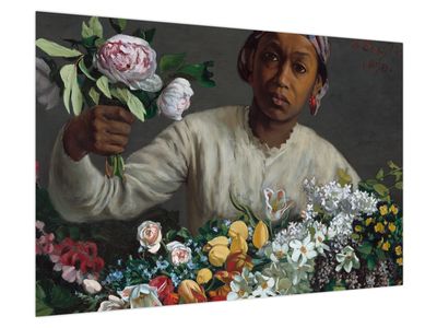 Obraz - Frédéric Bazille, Young Woman with Peonies, reprodukcje