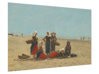 Obraz - Eugène Boudin, Women on the Beach at Berck, reprodukcje