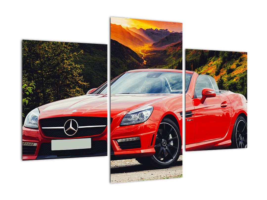 Obraz - červený Mercedes (V020564V90603PCS)