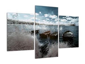 Obraz - Dřevěné loďky na jezeru (V021925V90603PCS)