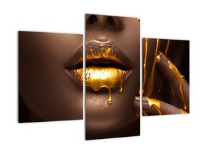 Slika - Ženska z zlatimi ustnicami
