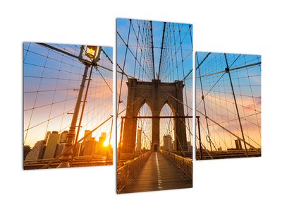 Schilderij - Brooklyn Bridge, Manhattan, New York