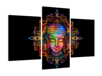 Obraz - Busta Buddhy v neonových barvách