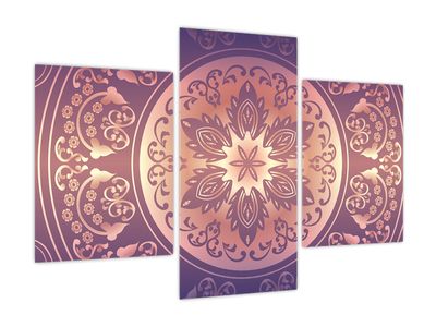 Bild auf Leinwand - Mandala mit lila Gradienten