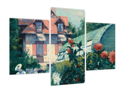 Obraz - Gustave Caillebotte, Dahlias, Garden at Petit Gennevilliers, reprodukcje