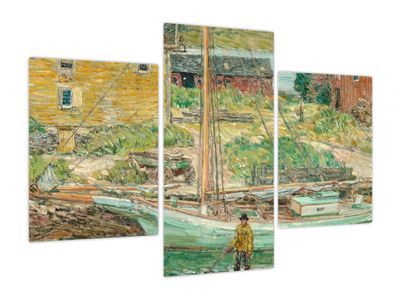 Obraz - Childe Hassam, Oyster Sloop, Cos Cob, reprodukcje