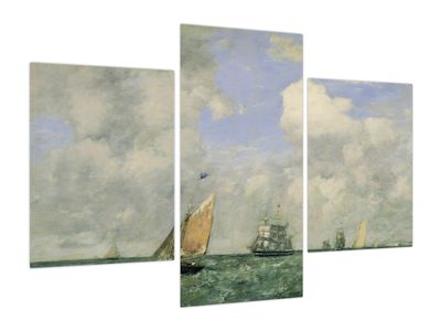 Obraz - Eugène Boudin, Ships and Sailing Boats Leaving Le Havre, reprodukcje