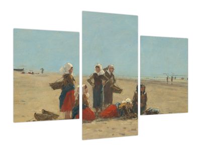 Obraz - Eugène Boudin, Women on the Beach at Berck, reprodukcje