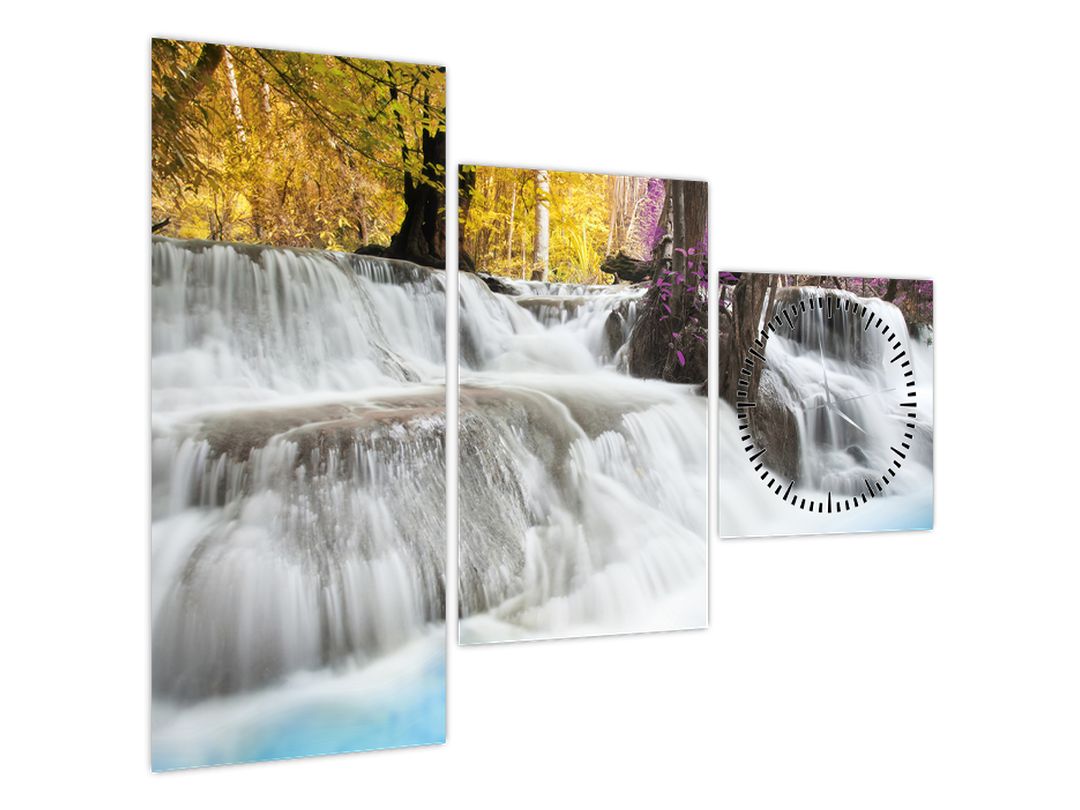 Obraz Erawan vodopádu v lese (s hodinami) (V020934V9070C)