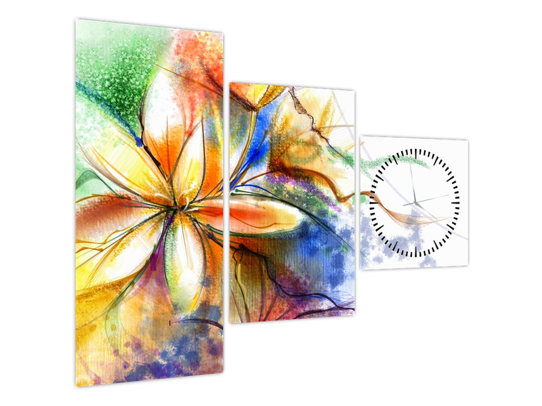 Obraz - Květina (s hodinami) (V022532V9070C)