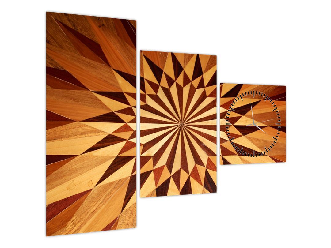 Obraz - Dřevěná koláž (s hodinami) (V022635V9070C)