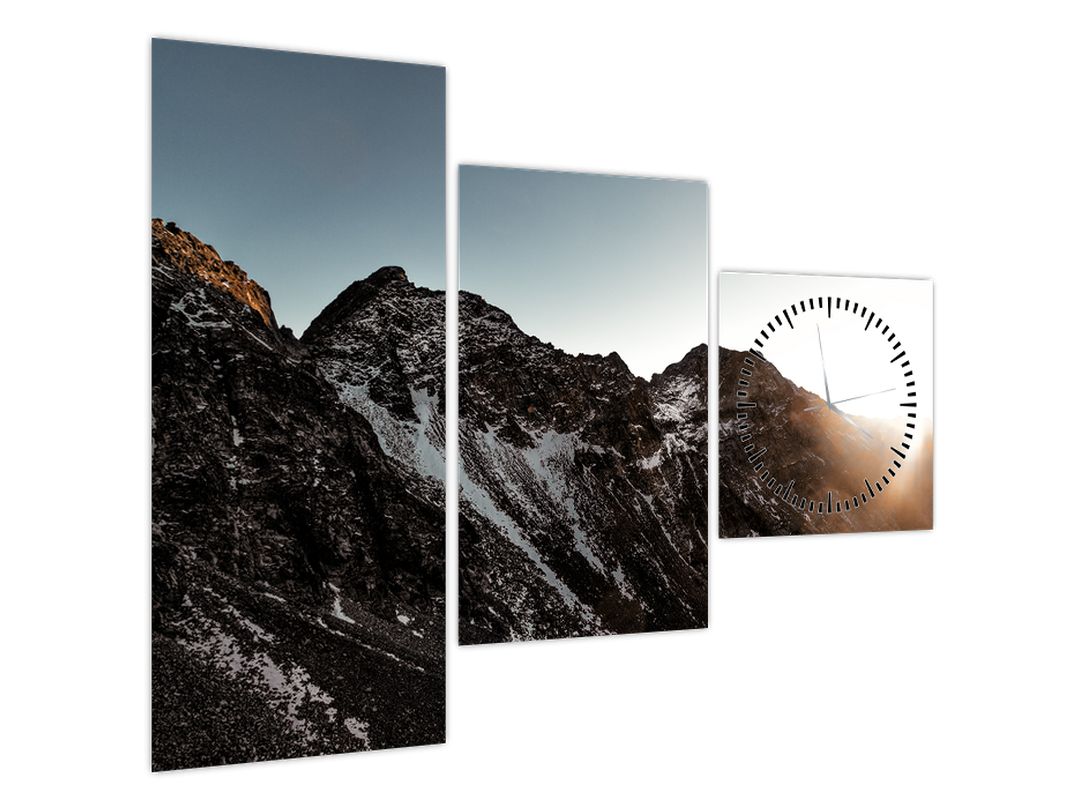 Obraz skalnatého pohoří (s hodinami) (V022677V9070C)
