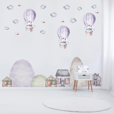 Autocolante de perete - Elefanți în baloane