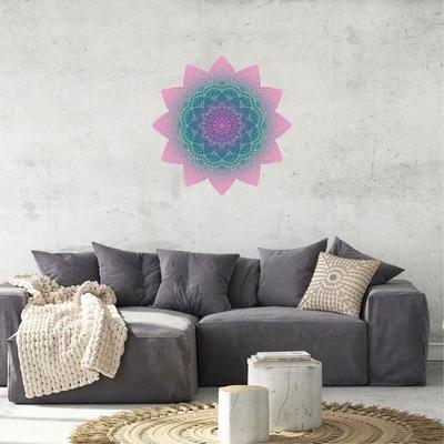 Samolepky na zeď – Mandala růžovo-modrá