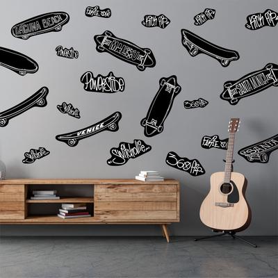 Samolepky na zeď – Longboardy černé