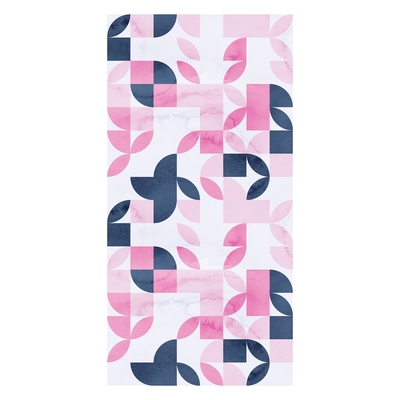 Behang - Retro geometrisch patroon in roze tinten