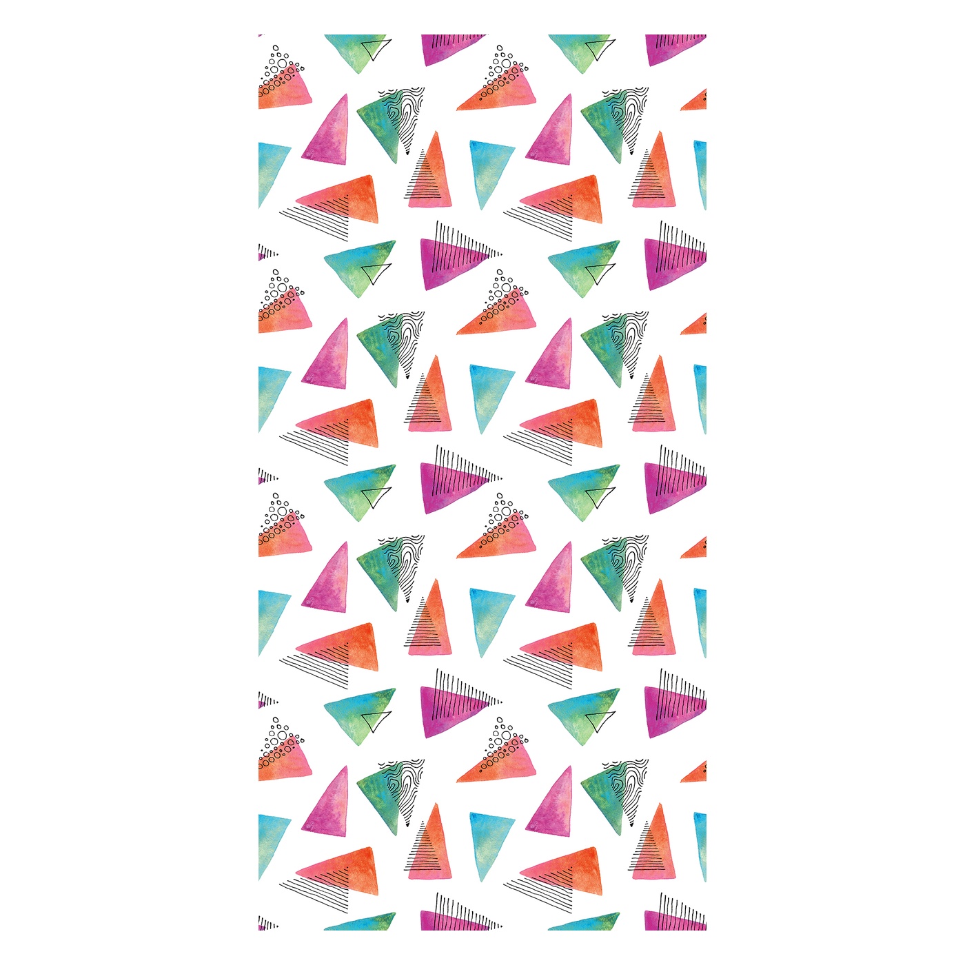 Tapeta - Barvni trikotniki v hladnih odtenkih (T110028)