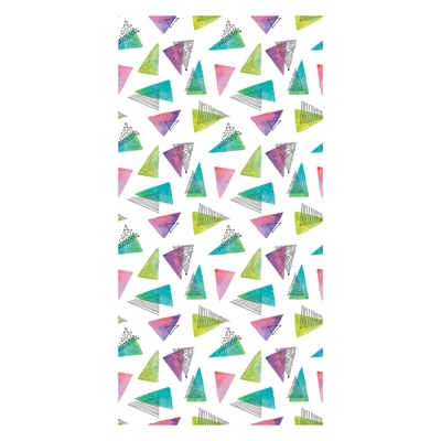 Behang - Bonte driehoeken in groene tinten