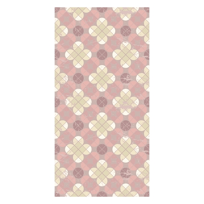 Tapéta - Rózsaszín mozaik négylevelű lóherével