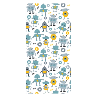 Behang - Robots, blauw
