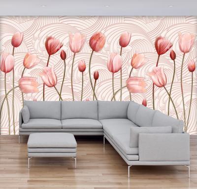 Foto tapeta - Ružičasti tulipani