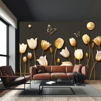 Fototapeta - Zlaté tulipány