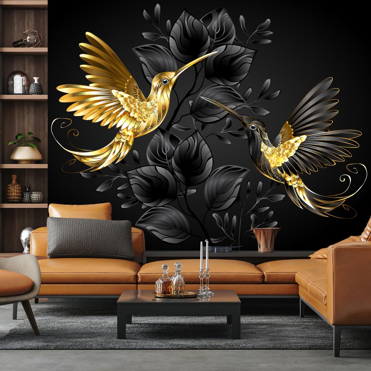 Fotobehang - Gouden kolibries (T100124)