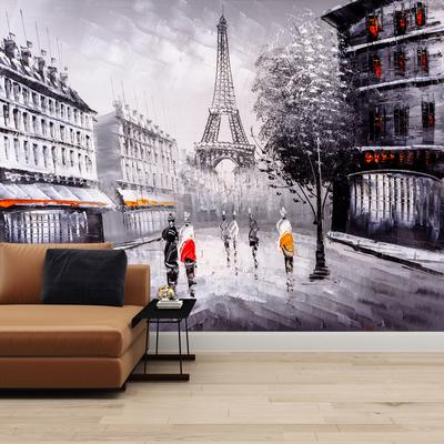 Fotobehang - Olieverfschilderij, Parijs
