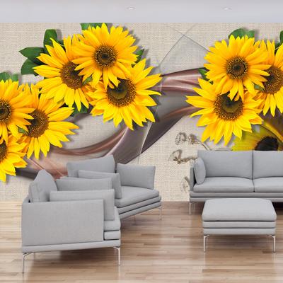 Fotobehang - Stralende zonnebloemen