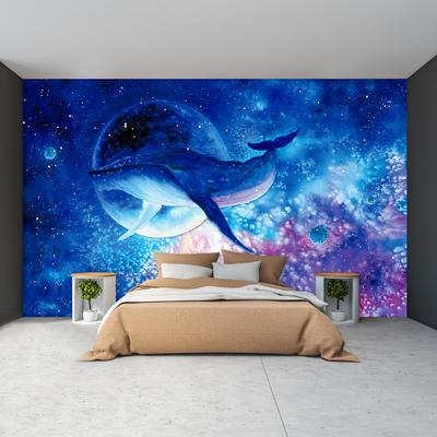 Fototapet - Balenă pictată în spațiu
