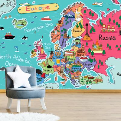 Fototapeta - Otroški zemljevid Evrope