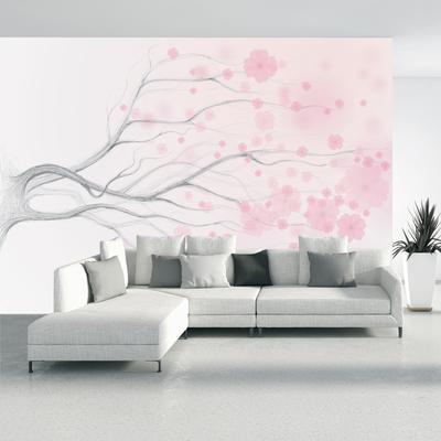 Fototapet - Copac cu flori roz