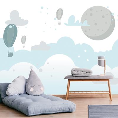 Fototapeta - Balóny v oblacích, ilustrace