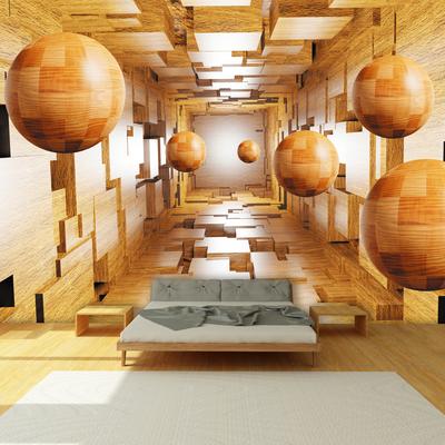 Fotobehang - 3D houten motief