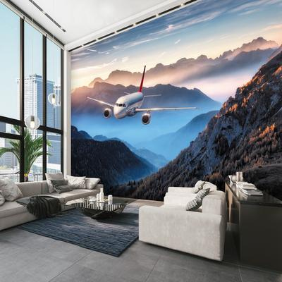 Fotobehang - Vliegtuig, panorama